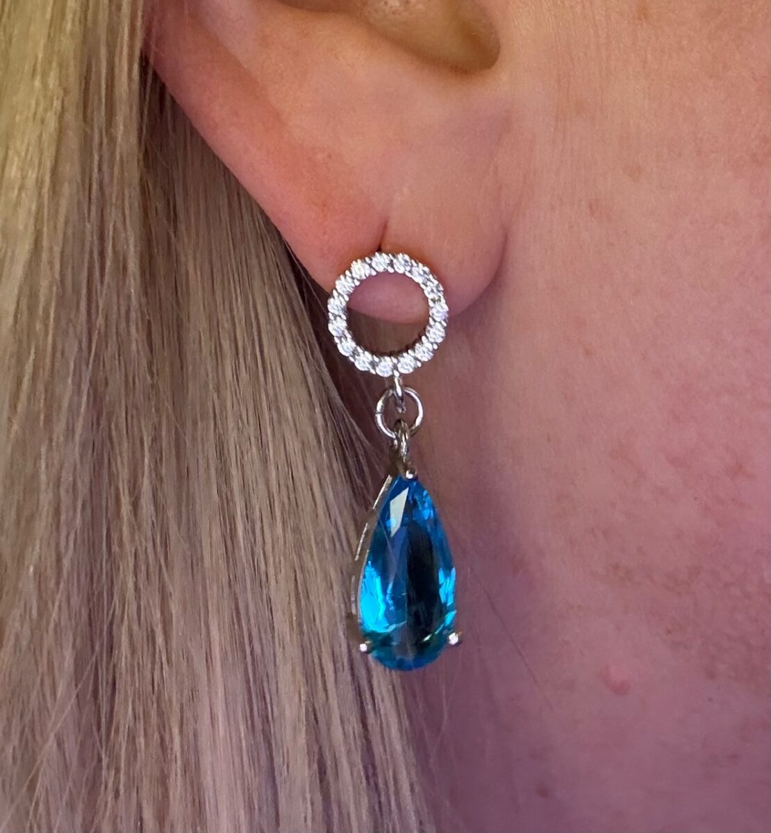 Citrine and Blue Topaz Dangle Drop Earrings | 925 Sterling Silver