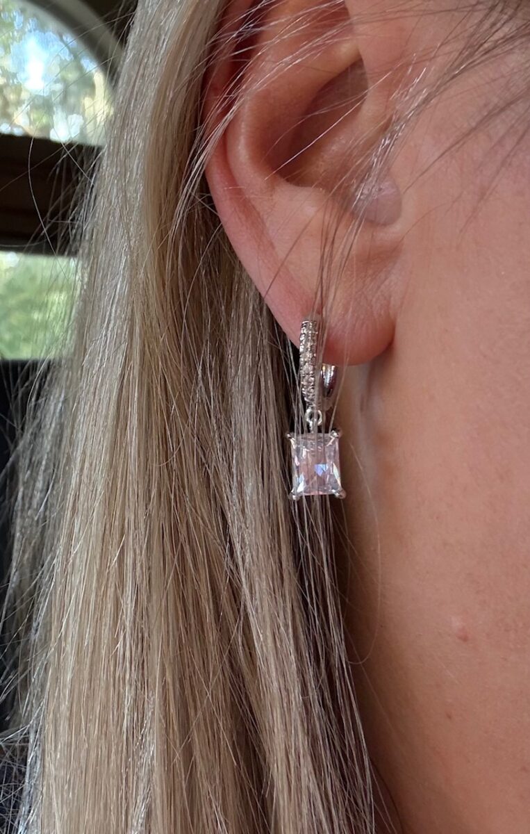 Diamond Dangle Drop Earrings | 925 Sterling Silver