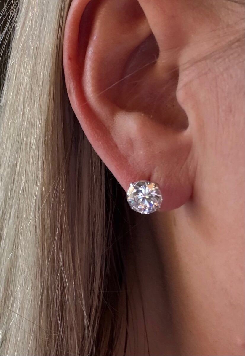 Diamond Stud Earrings | 925 Sterling Silver