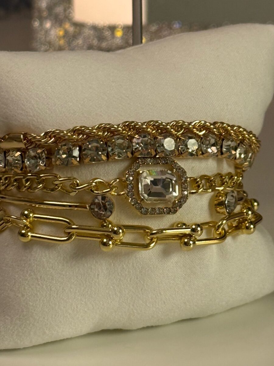 Elegant Stackable bracelet 5 pcs set | Gold or Silver Stackable Bangles