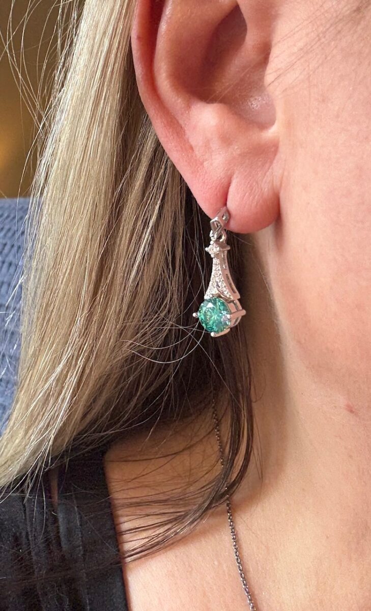 Elegant Tower Emerald Earrings | 925 Sterling Silver