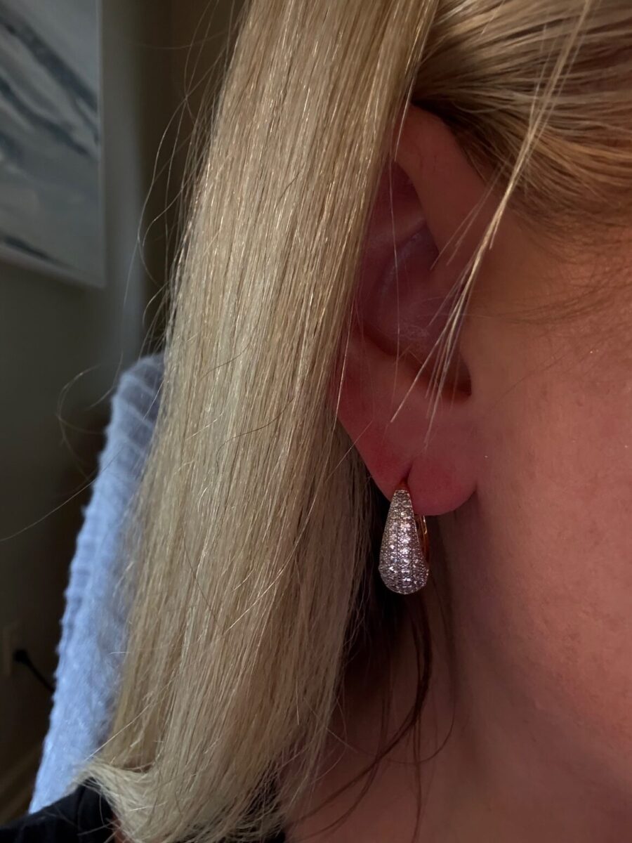 Gold Diamond Hoop Earrings | 925 Sterling Silver | Gift for Her | Delivered in a Beautiful Gift Box