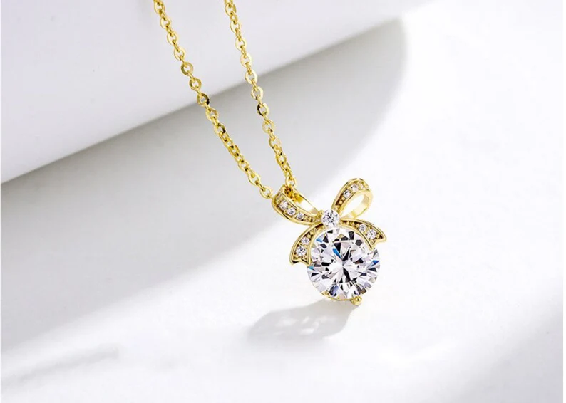 Bow Pendant Necklace | 925 Sterling Silver | Gift for her