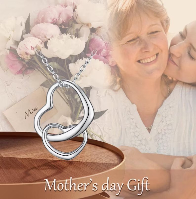 Interlinked Heart Pendant Necklace | 925 Sterling Silver | Gift For Her | Delivered in Gift Box.