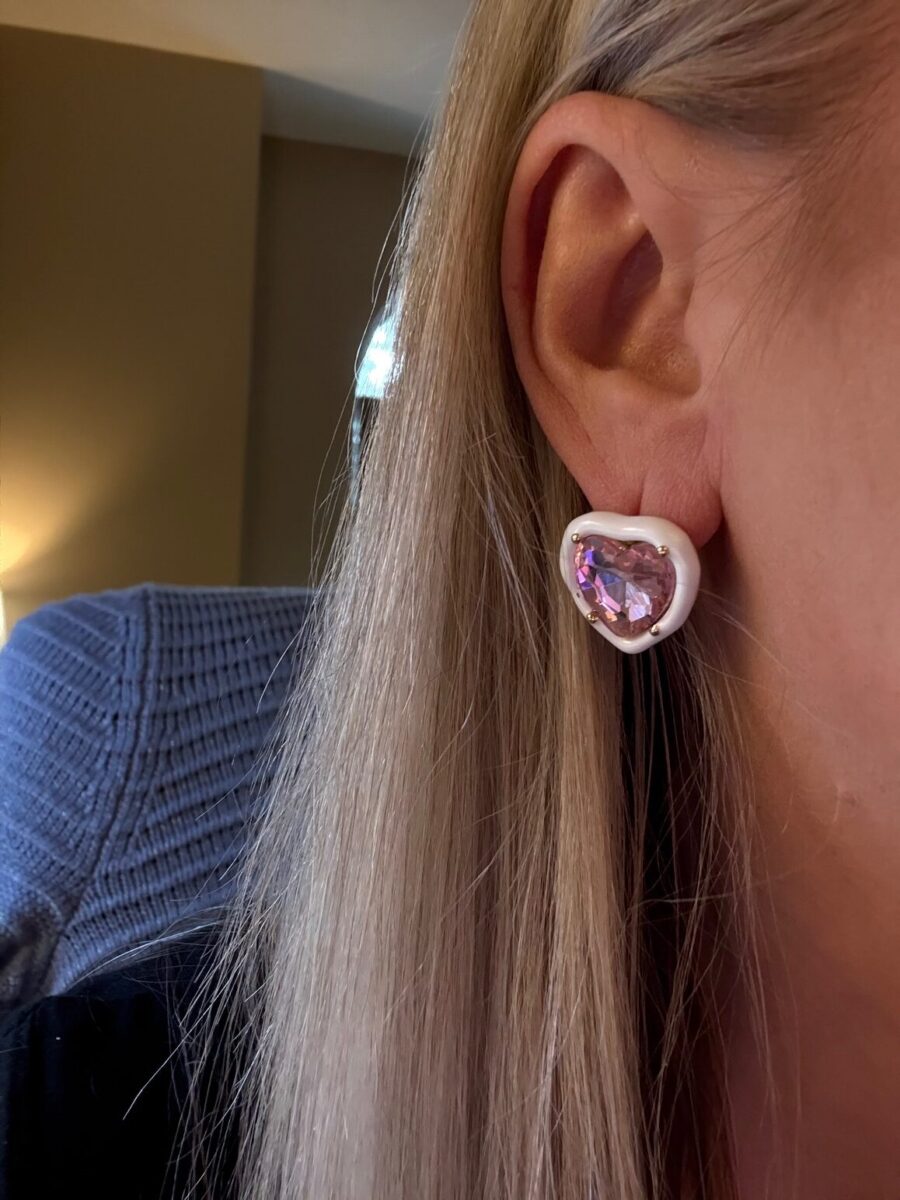 Pink Heart Earrings | 925 Sterling Silver