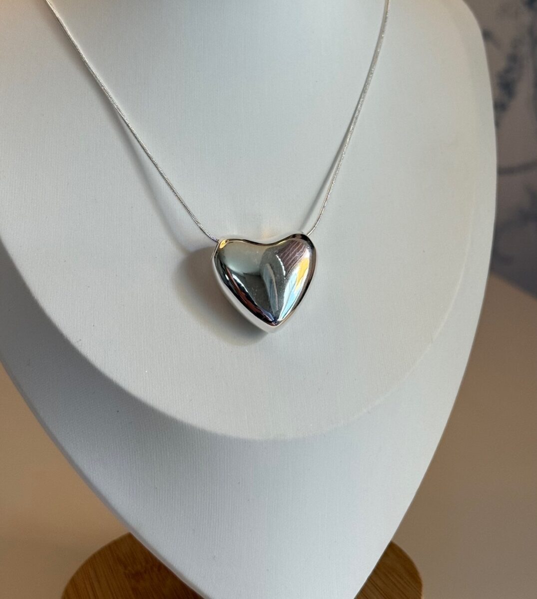 Puffed Heart Pendant Necklace | 925 Sterling Silver