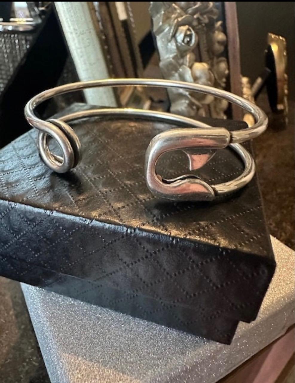 Gorgeous Safety Pin Adjustable Cuff Bracelet | 925 Sterling Silver Stamped | Gift for Her | Delivered in Gift Box.