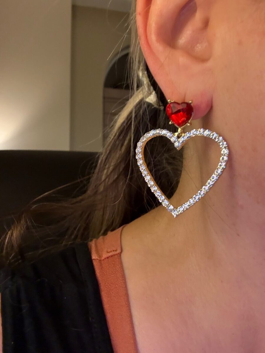 Shining Hollow Heart Earrings | Rhinestone Crystal Earrings