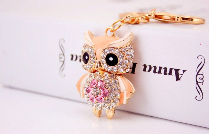 Owl Crystal Handbag Charm | Keychain | Delivered in Gift Box | Gift for Her.