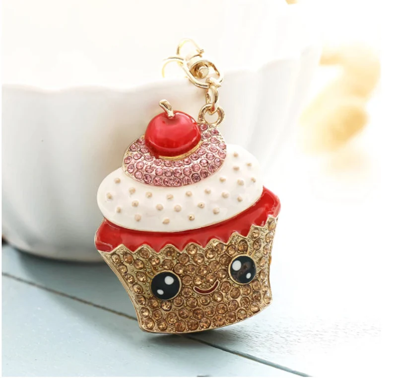 Cupcake Crystal Keychain or Handbag Charm | Gift for Her | Delivered in Gift Bag
