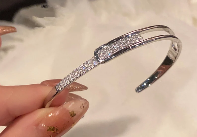 Modern Luxury Cuff Bracelet | 925 Sterling Silver Stamped | Gift For Her | Delivered in Gift Box.