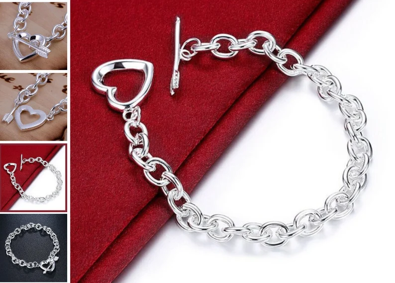 Heart & Arrow Toggle Sterling Silver Bracelet | 925 Sterling Silver Stamped | Gift for Her | Delivered in Gift Box.