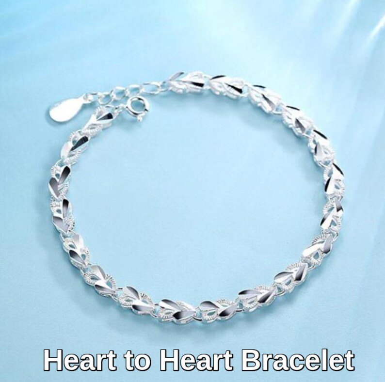 Love Heart Vintage Bracelets | 925 Sterling Silver Stamped | Gift for her | Delivered in Gift Box