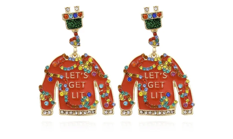 Let's Get Lit  Ugly Sweater Earrings | Gift For Her | Delivered in Gift Box