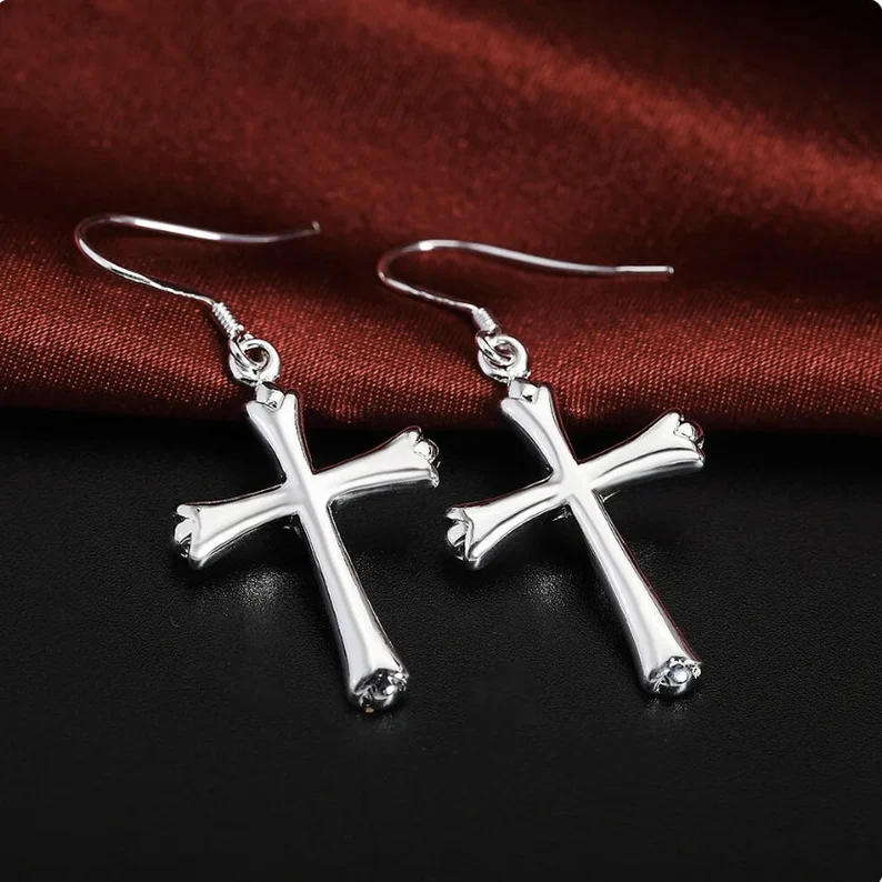 Cross Earrings | 925 Sterling Silver | | Gift for her | Delivered in Gift Box.