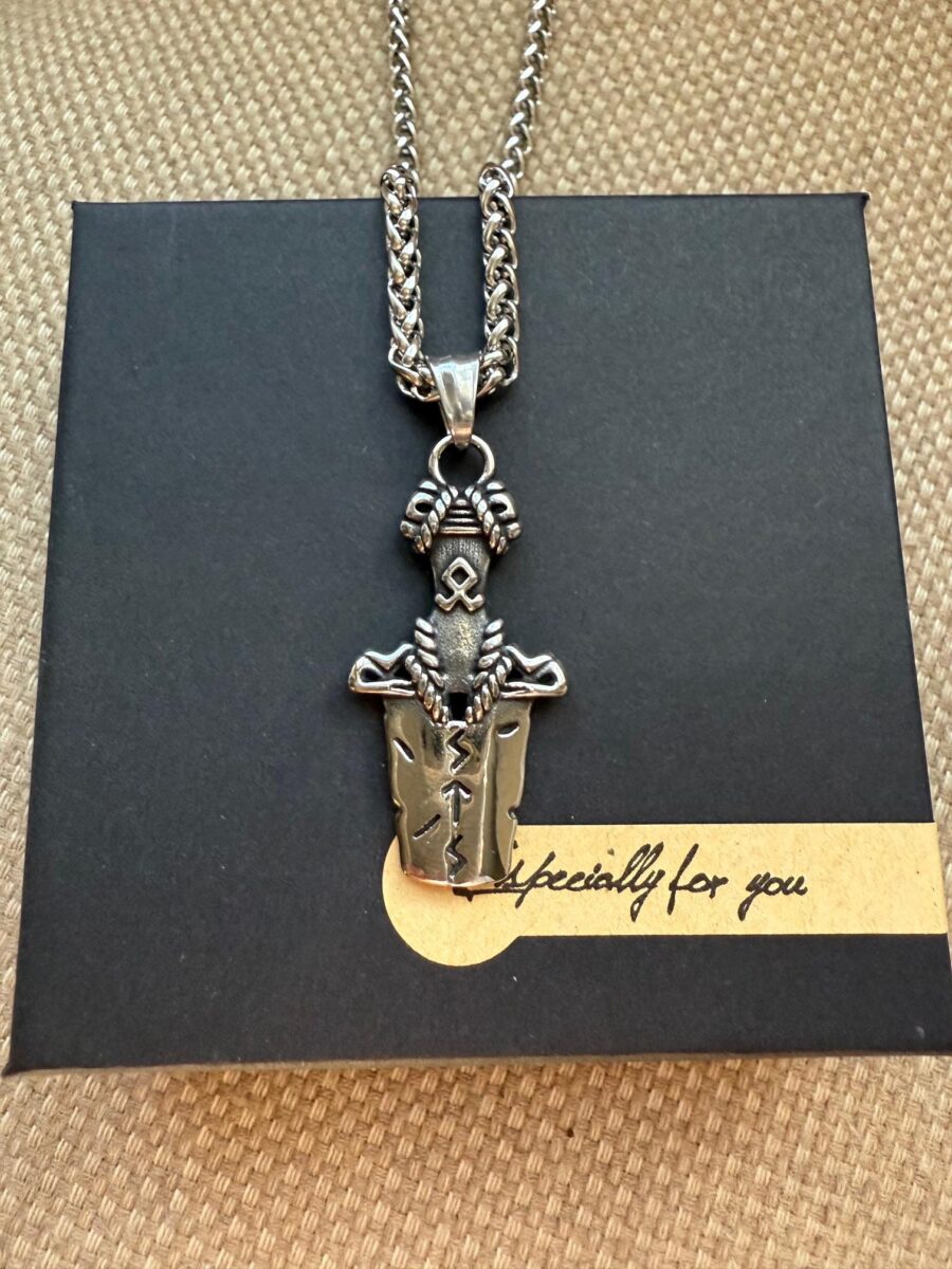 Viking Broken Sword Pendant Necklace for Men | Stainless Steel