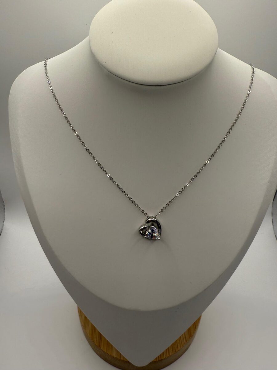 Heart 2 Heart Diamond Pendent Necklace | 925 Sterling Silver