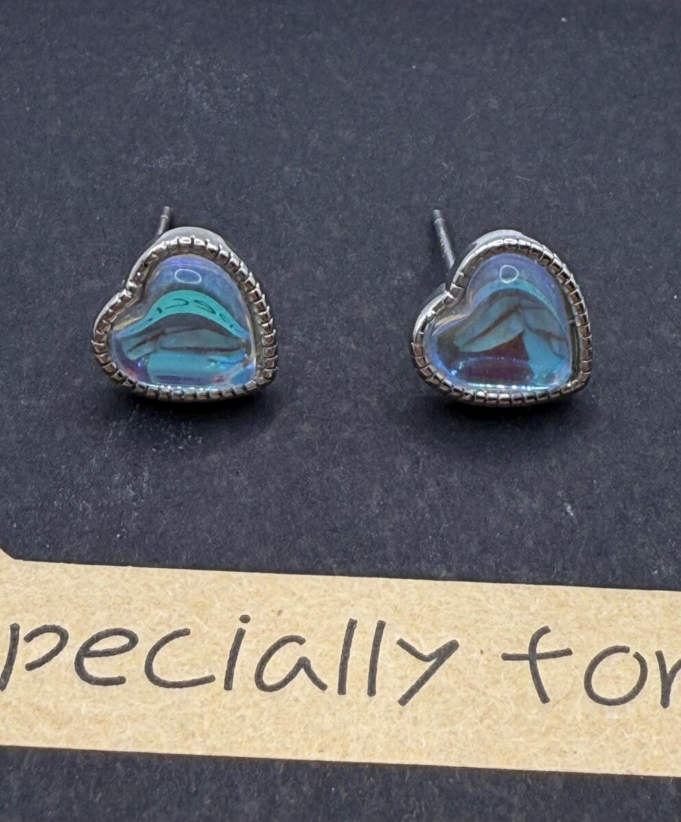 Heart Moodstone Earrings | 925 Sterling Silver