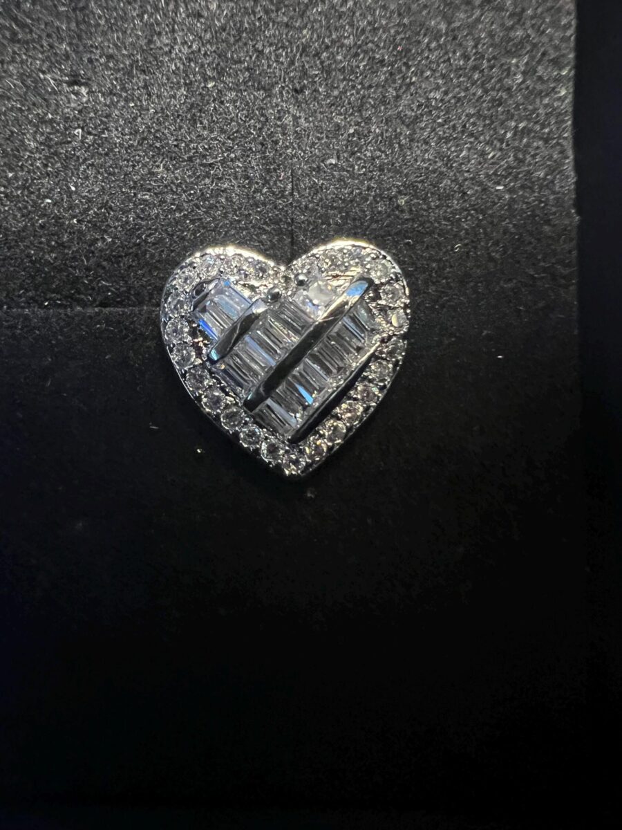 Princess Cut Heart Stud Earrings | 925 Sterling Silver