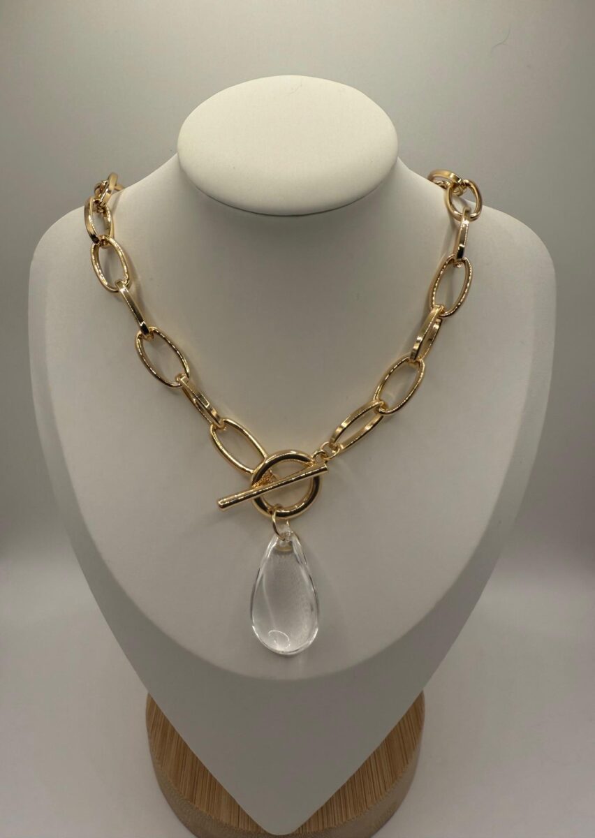 Crystal Water Drop Pendant Necklace