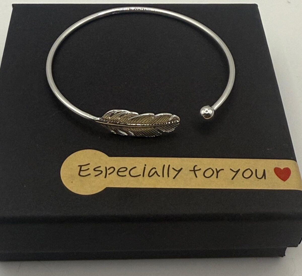 Feather Cuff Adjustable Bracelet | 925 Sterling Silver Stamped