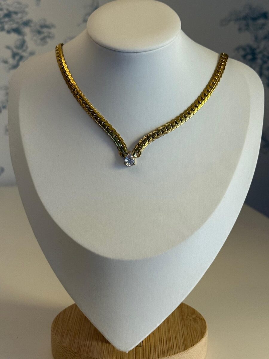 Teardrop diamond Pendant Necklace