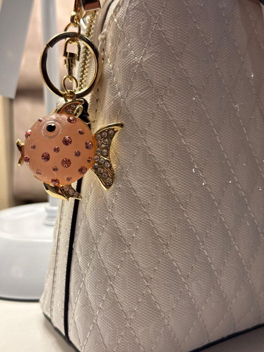 Blowfish Crystal Handbag Charm