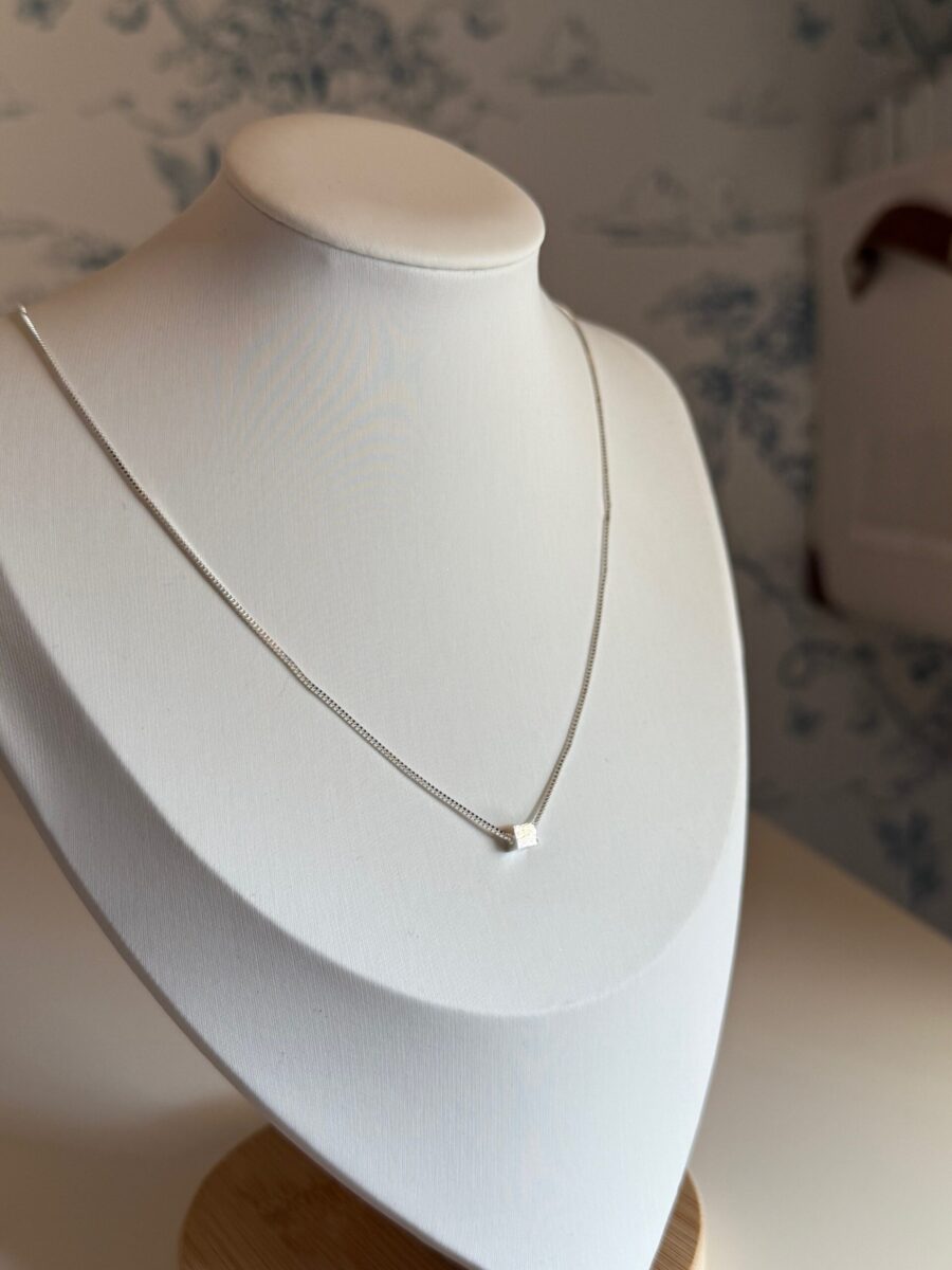 Dainty Cube Pendant Necklace