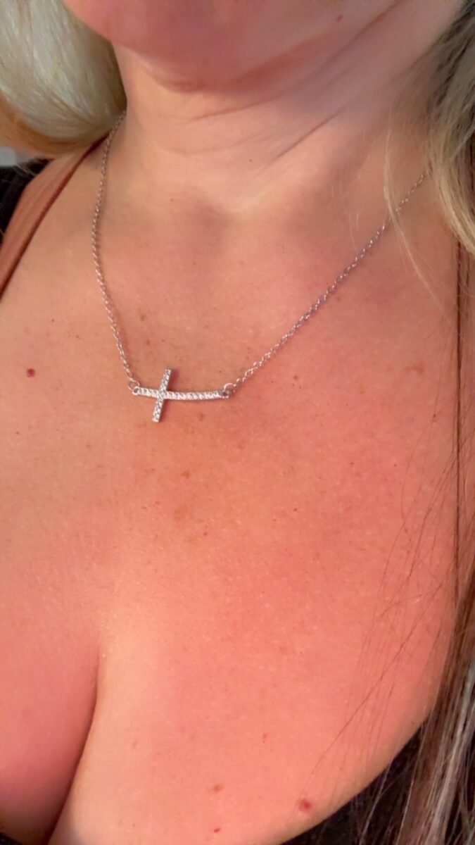 Diamond Sideways Cross Necklace | 925 Sterling silver